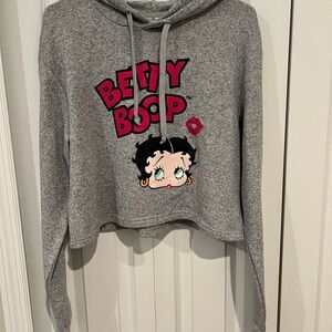 Betty Boop Gray Crop Hoodie